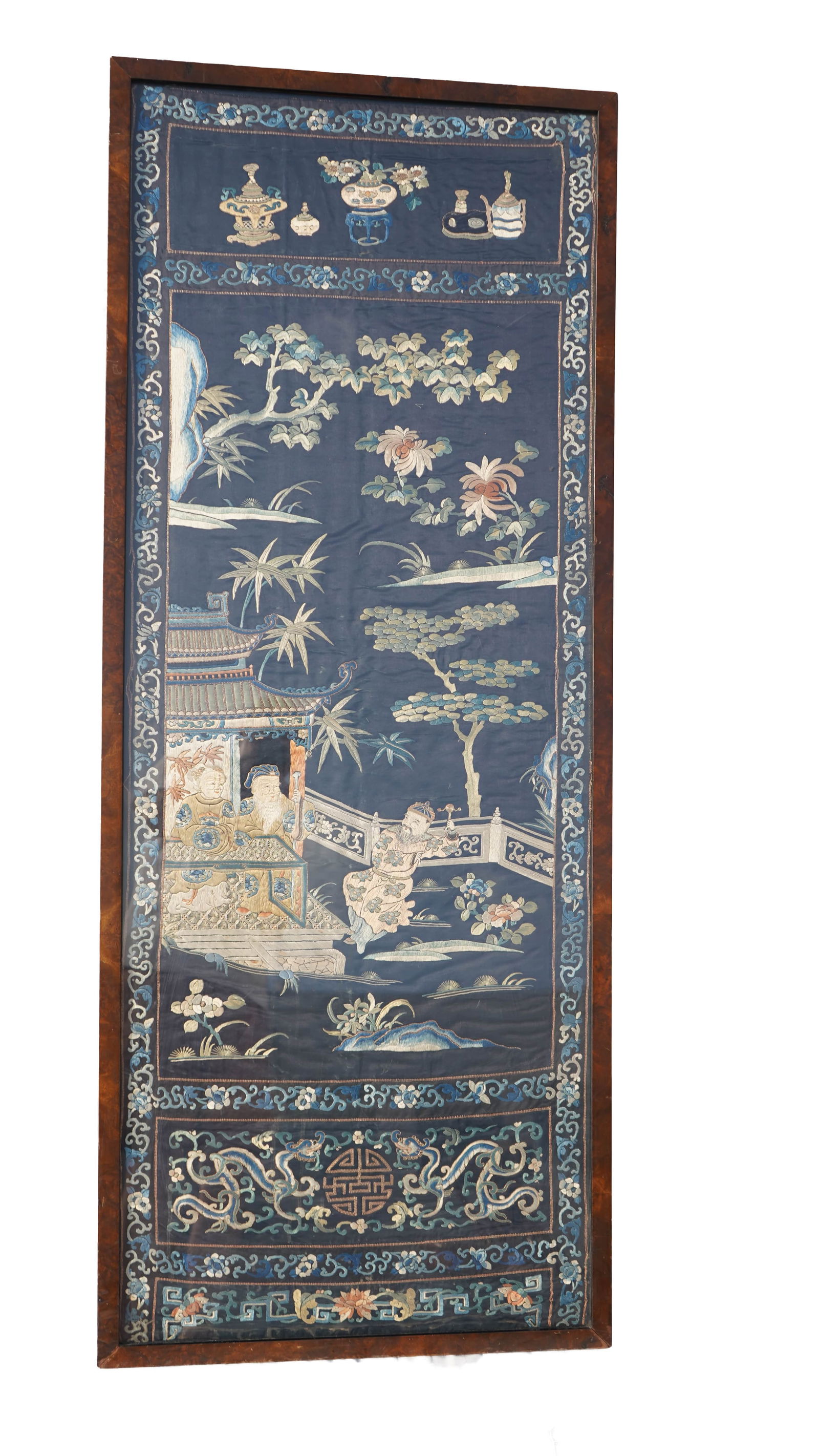 Framed Chinese Antique Embroidery Silk Panel (1 of 6)