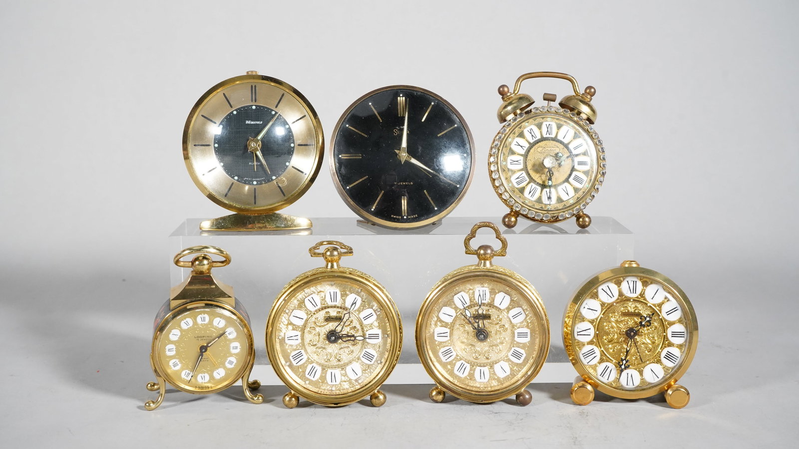 Set of Seven German and Swiss Made Samll Clocks (1 of 6)