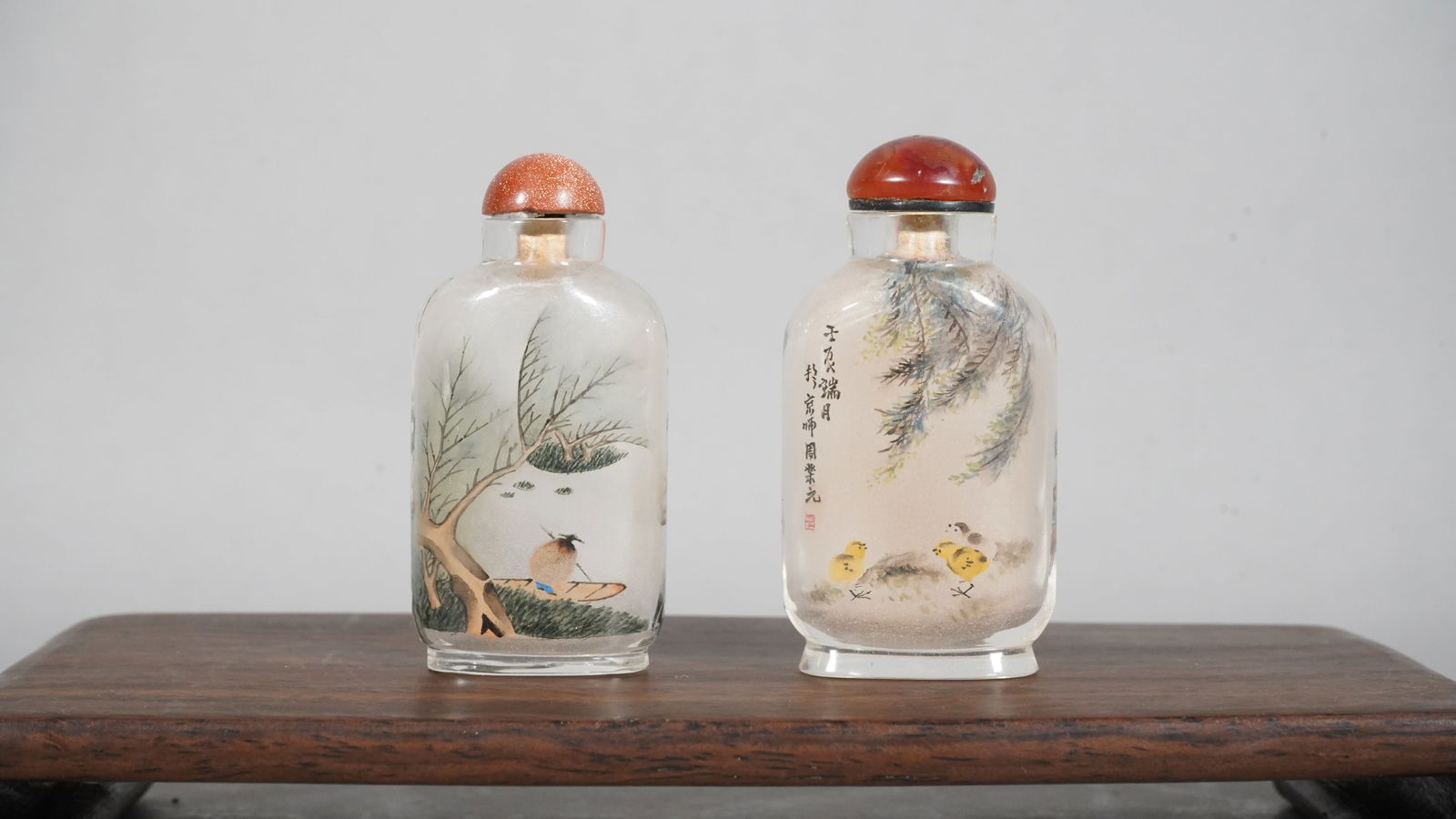Two Vintage Chinese Inner Reverse Painting Snuff Bottles, Artist Signed (1 of 6)