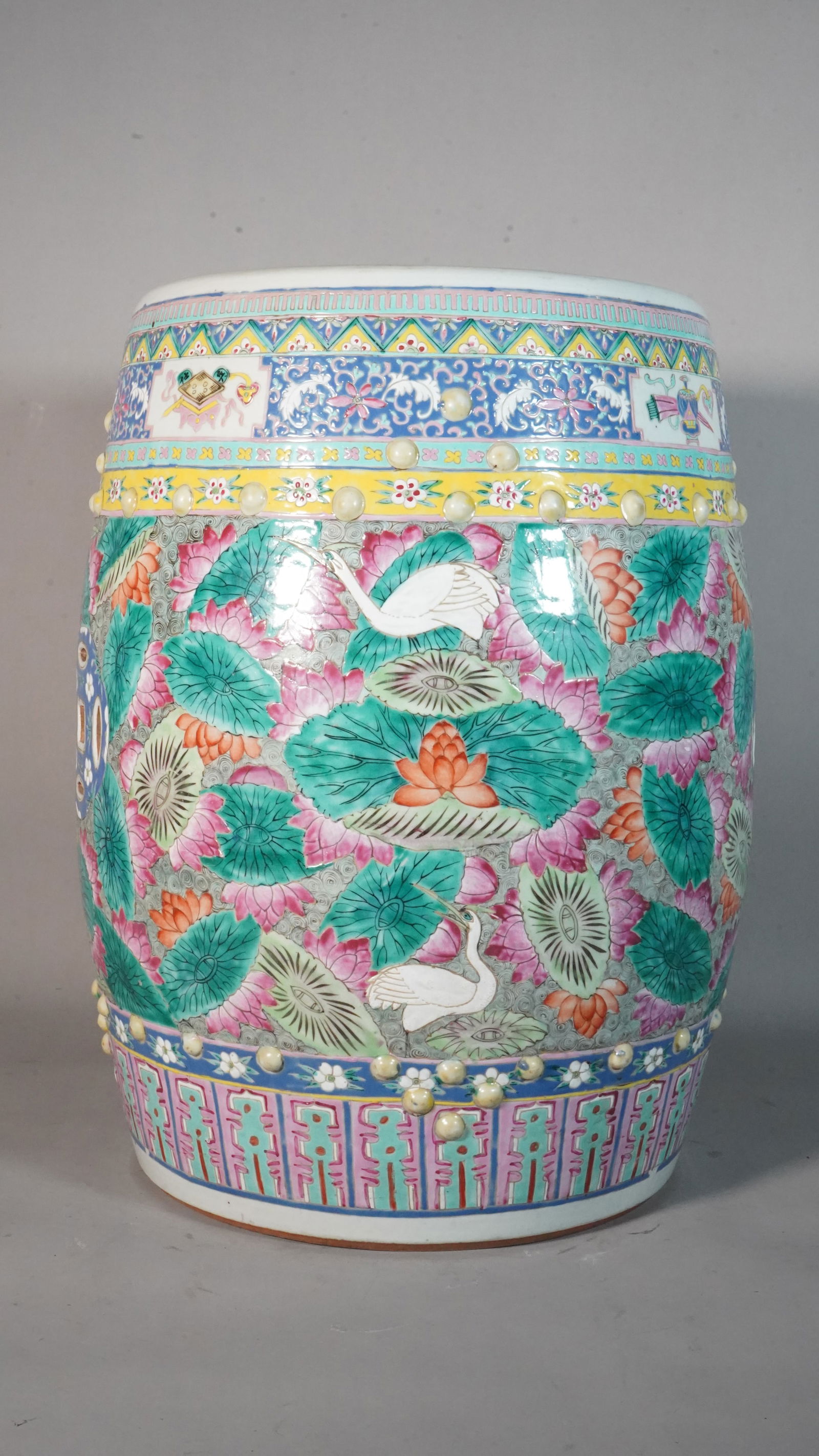 Chinese Vintage Famille Rose Porcelain Garden Stool (1 of 10)