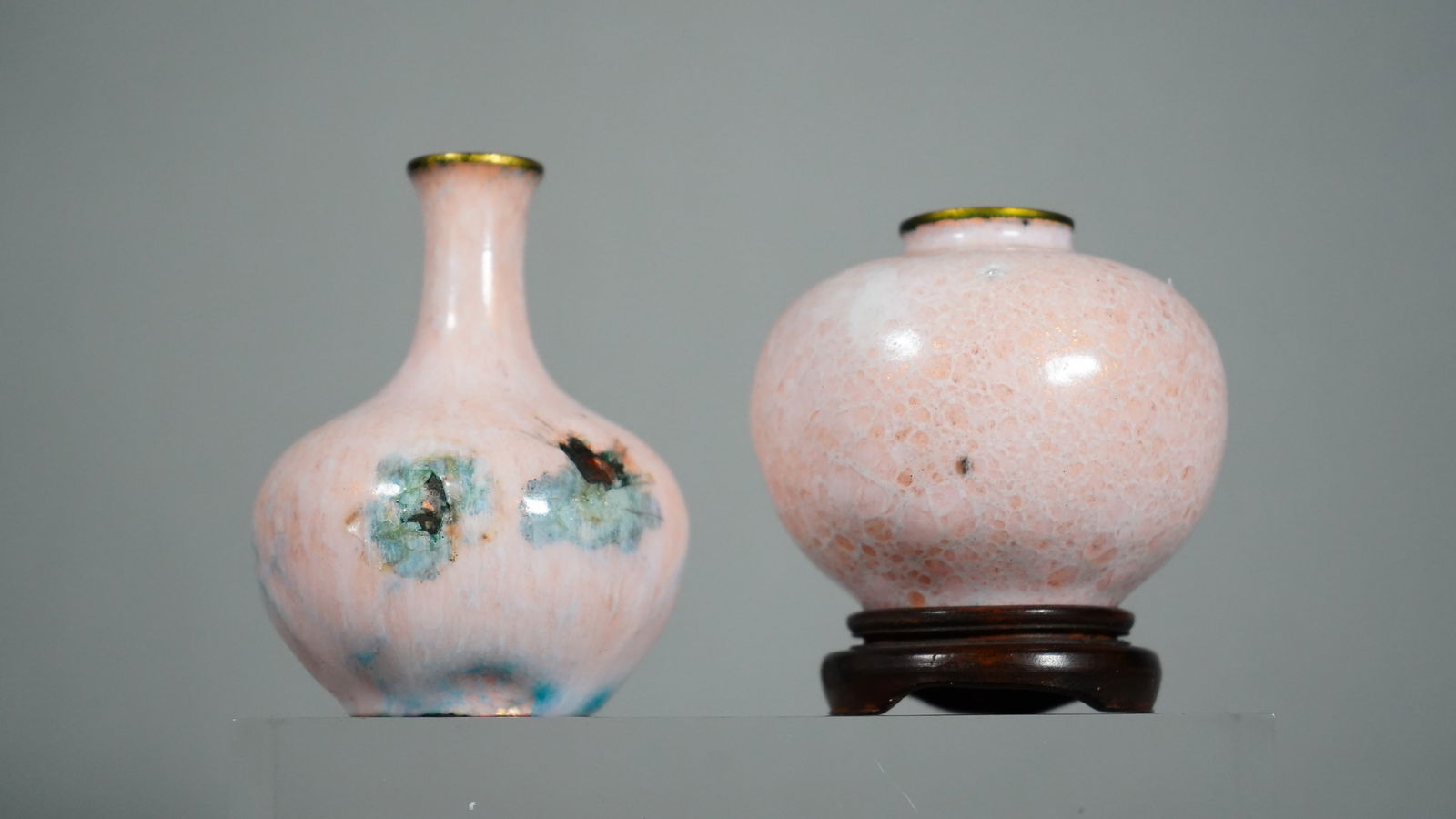 Two Rare Lovely 19th Century Asian Cloisonne Pink Enameled Vases (1 of 6)