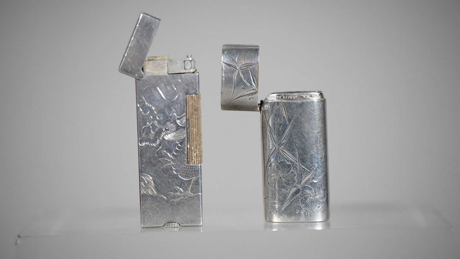Two Vintage Asian 900 Sterling Silver Lighters (1 of 6)