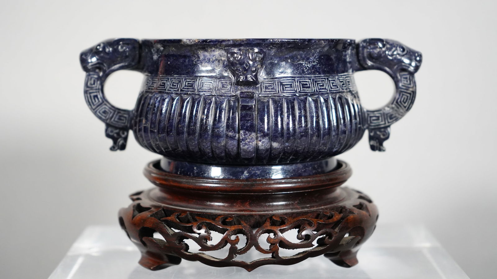 Vintage Lapis Lazuli Hand-carved Incense Burner (1 of 6)