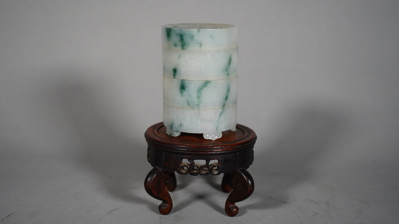 Rare Find Antique Chinese Jadeite Carved Stacking Mini Trinket Box (1 of 6)