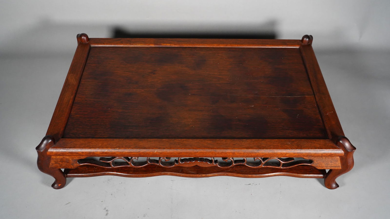 Large Old Chinese Wood Carved Display Table Stand With Bat Pattern (1 of 7)