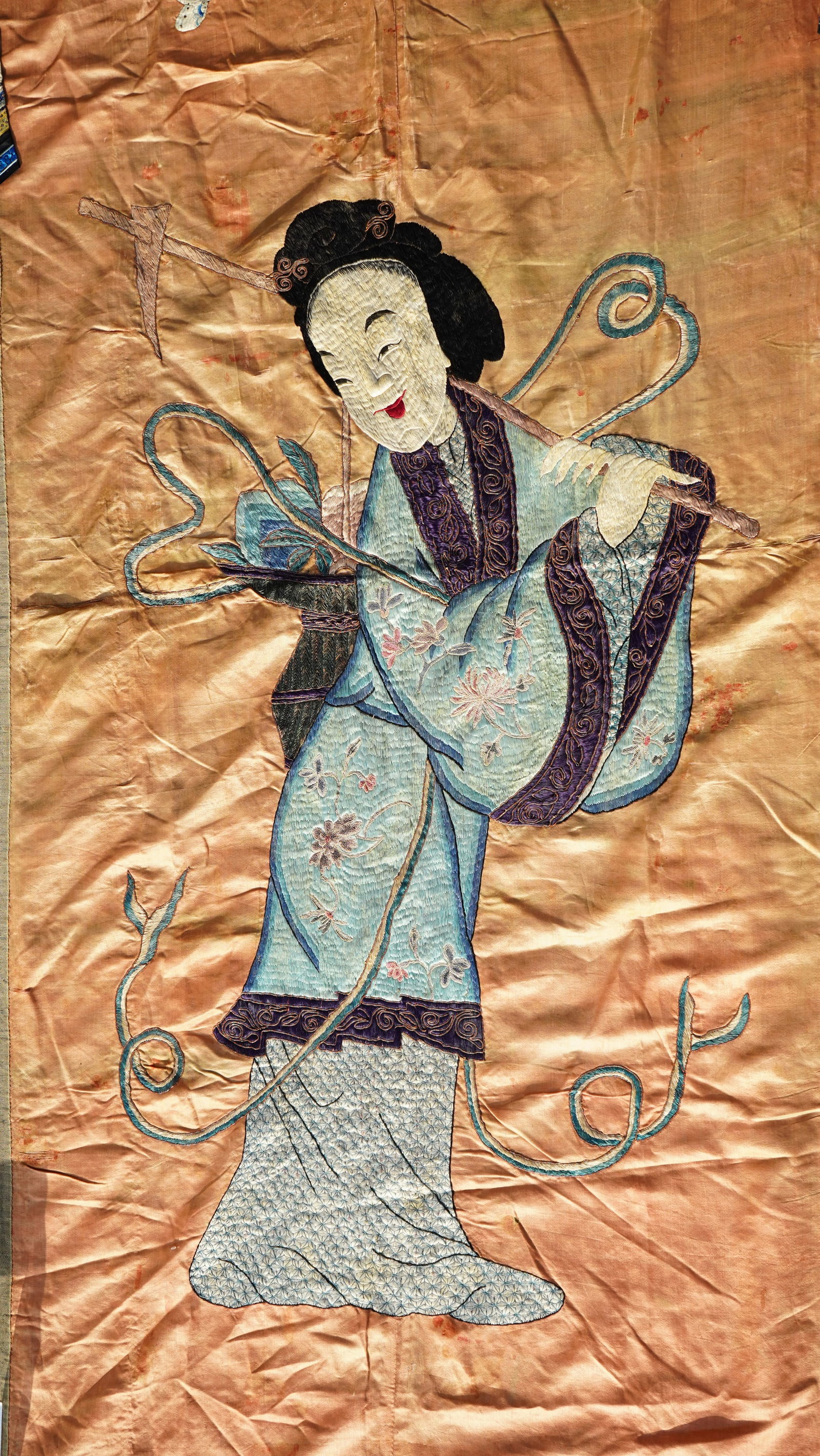 Rare Large Exquisite Embroidered Antique Chinese Immortal Fairy Figure Pattern (1 of 11)