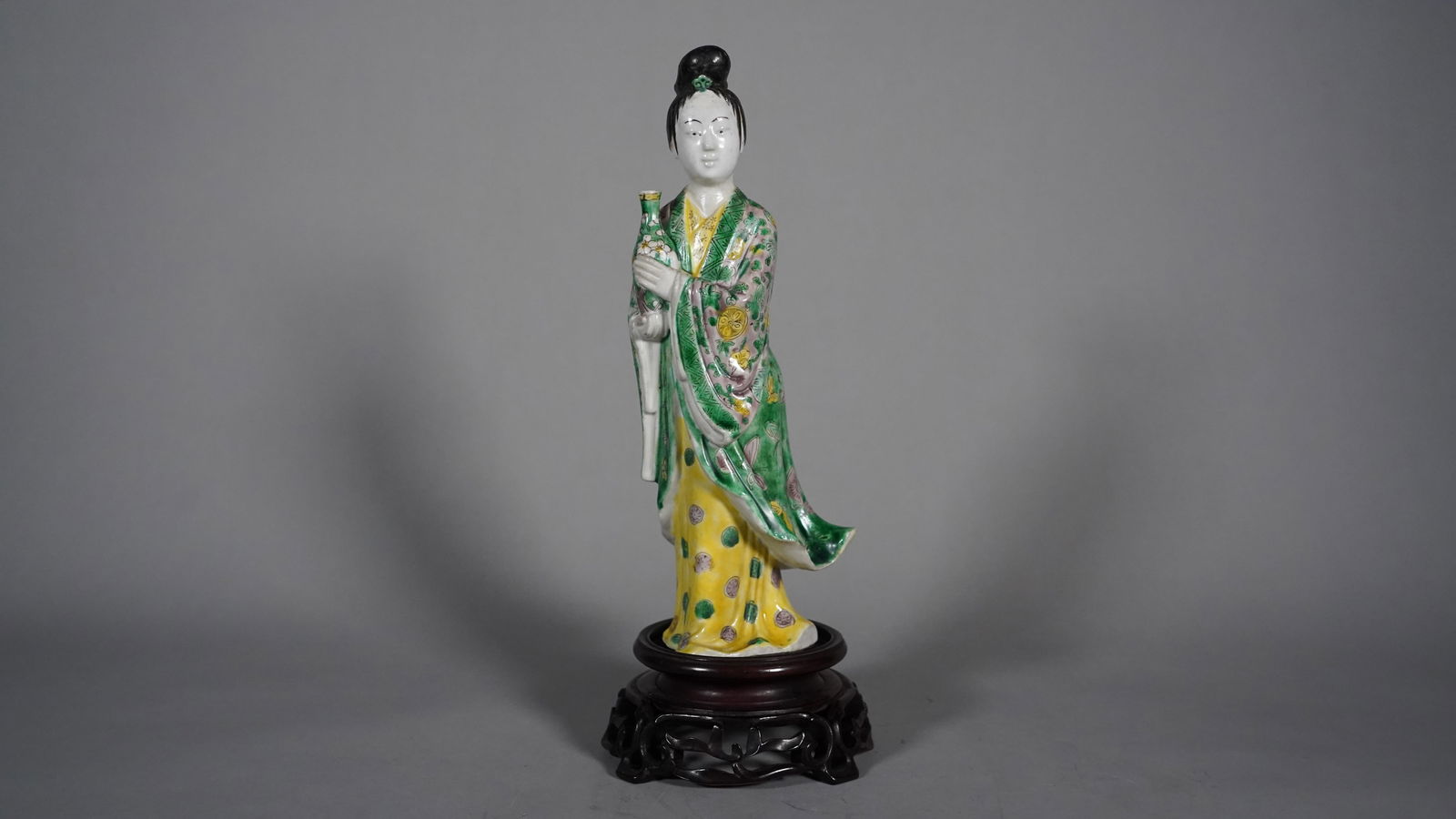 Antique Chinese Famille Rose Ceramic Female Figure Statue (1 of 7)