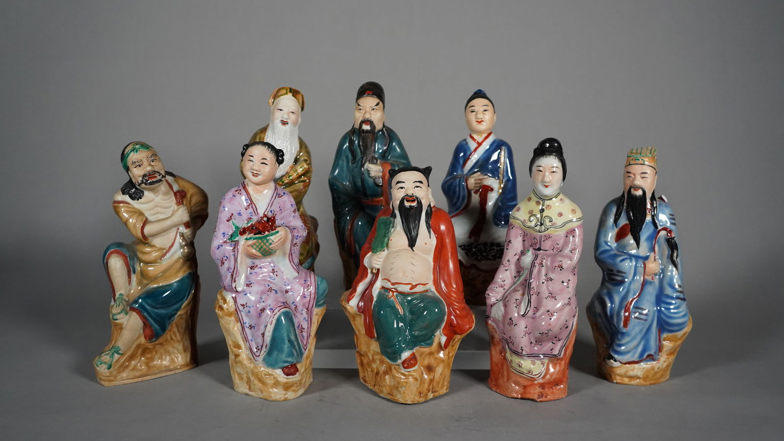 Group of 8 Antique Chinese Porcelain Immortals Figurine Statues (1 of 10)