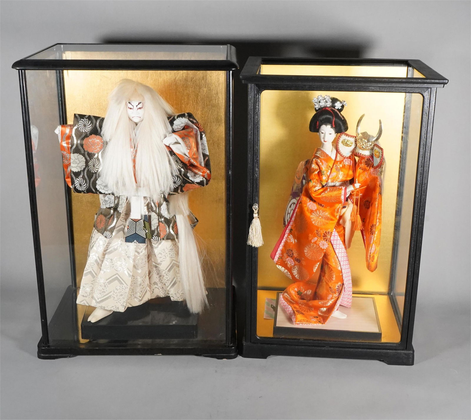 Two Vintage Traditional Japanese Doll, KABUKI RENJISH & GEISHA (1 of 8)