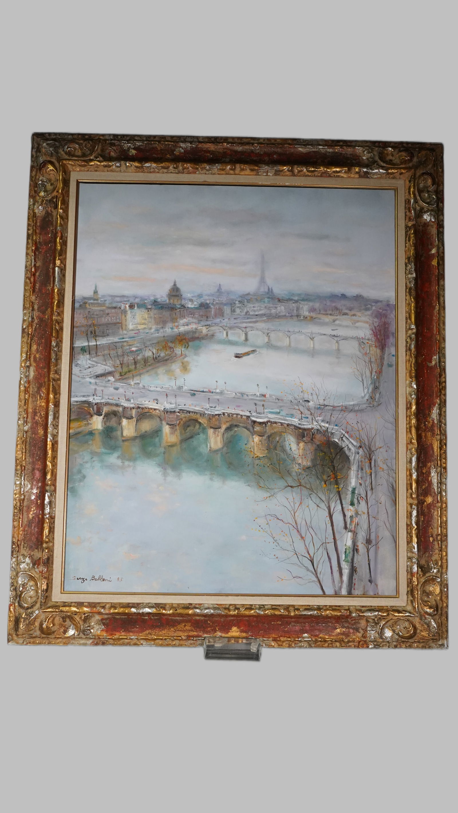 Serge Belloni (1925-2005) Le Pont Neuf, Paris Oil Painting  on Canvas, Signed by Serge Belloni (1 of 10)