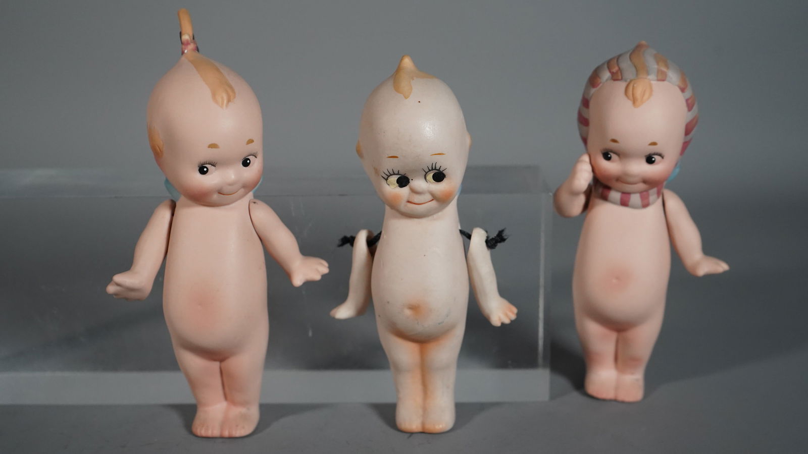 Three Vintage Fine Porcelain Kewpie Dolls Figurine Baby with Jointed Arms (1 of 6)