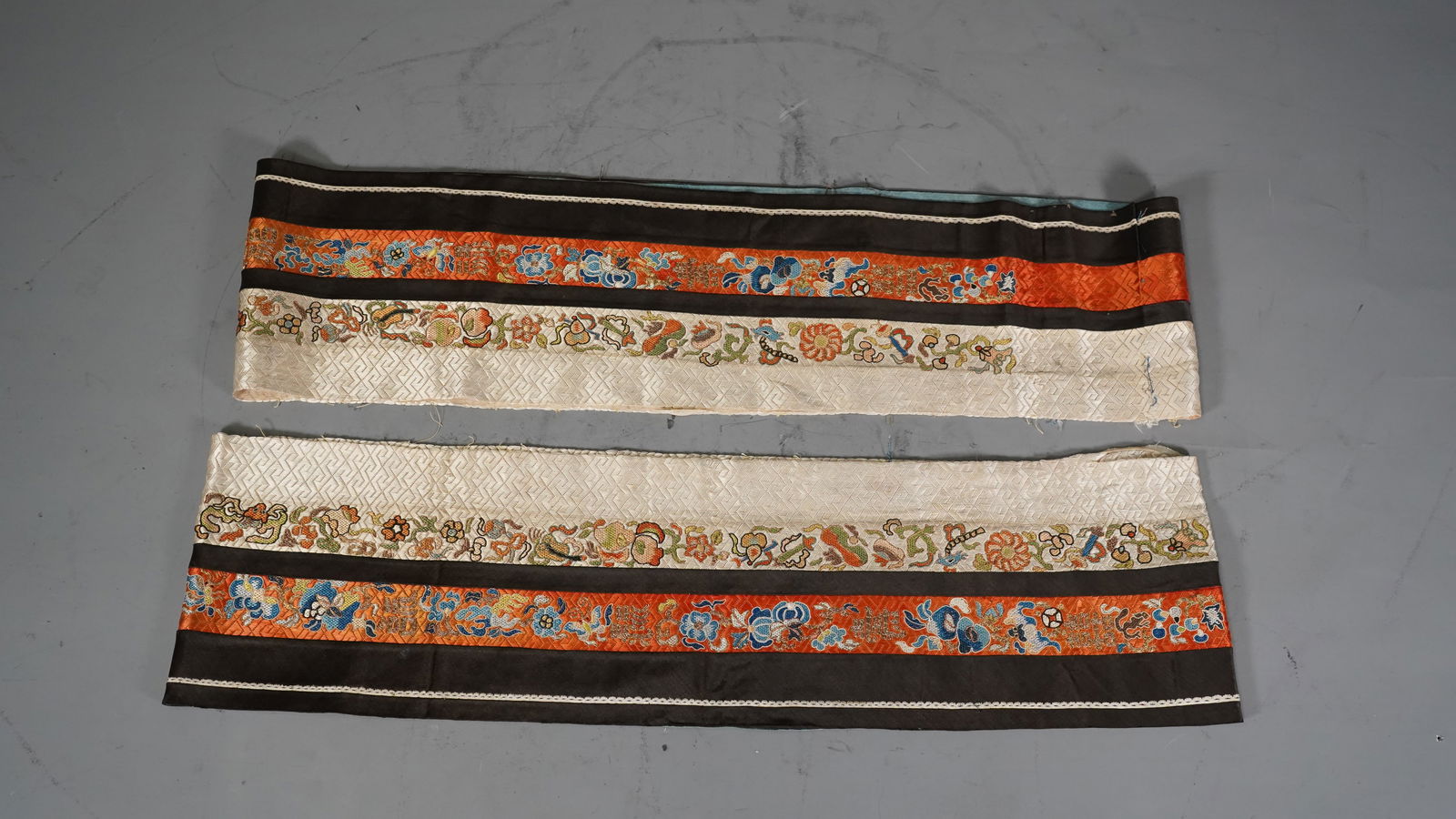 Two Exquisite Antique Chinese Flowers Silk Embroideries (1 of 6)