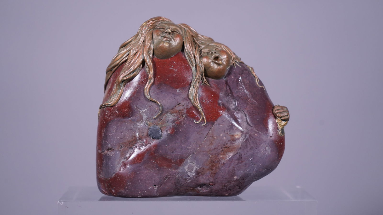 Vintage Hand Carved Natural Stone Figure Sculpture, Artist Signed & Dated (2005) (1 of 6)