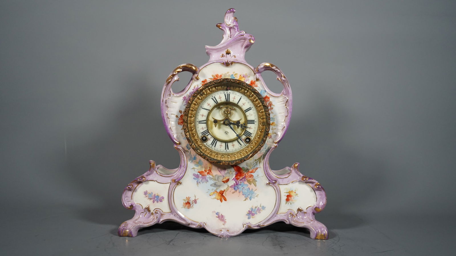 Gorgeous Antique Royal Bonn 1775 Floral Decorated Porcelain Mantel Clock (1 of 6)