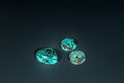 Three Beautiful Asian Turquoise Carving Gemstone