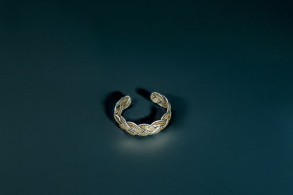 Vintage Native American EP Silver & Copper Braided Rope Cuff Bracelet