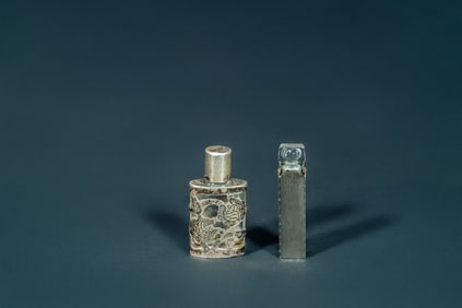 Two Vintage Sterling Silver Perfume Bottles