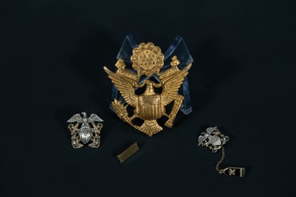 Lot of Three Vintage United States Navy Badges, Including Two 10KG+Sterling Silver Badges