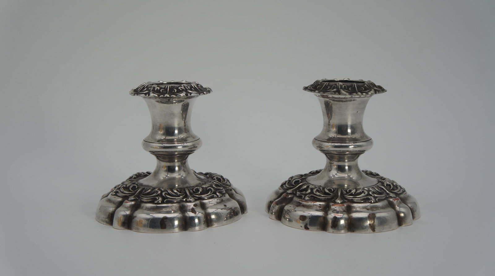 Pair of Vintage England Made Silver Metal Candlesticks with Maker Mark, Made in England (1 of 6)