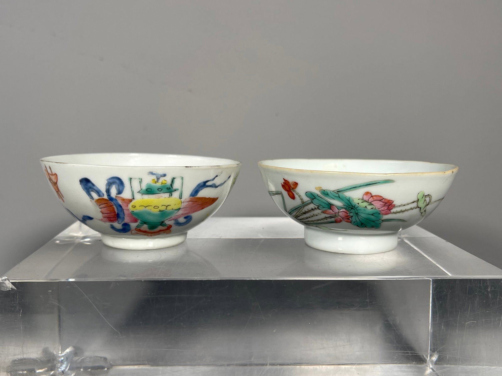 Two "Tongzhi" Marked Antique Chinese Famille Rose Porcelain Bowls (1 of 6)