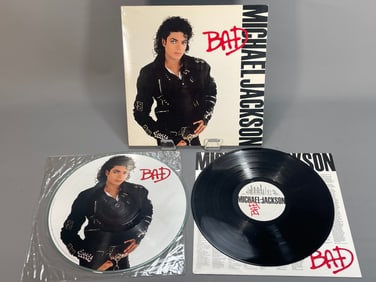 Vintage Stereo Vinyl Records "BAD" by Michael Jackson