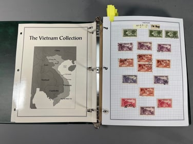 The Vietnam Stamps Collection Album Including South Vietnam 1st Stamp.