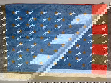 60's Vintage 50 Star Heavy Duty Nylon American Flag, Made in USA