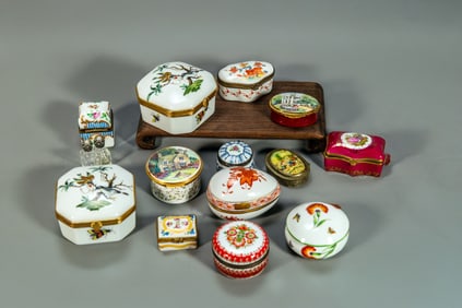 Group of 13 Vintage France & England Trinket Boxes