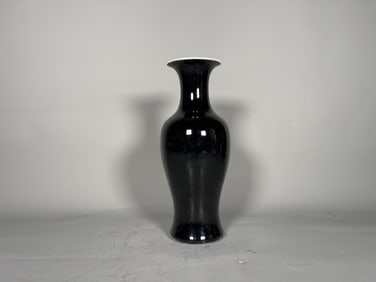 19th Century Antique Chinese Mirror Black Glaze Porcelain Vase