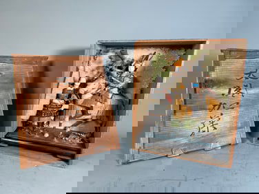 Ancient Antique Japanese Samurai Warrior Doll Horse Attendant Musha Ningyo w/ Original Box