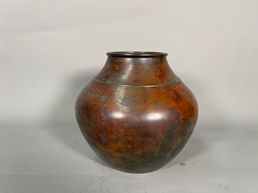 Beautiful Large Antique Japanese "Red Murashido" Hand-Cast & Signed Bronze Vase