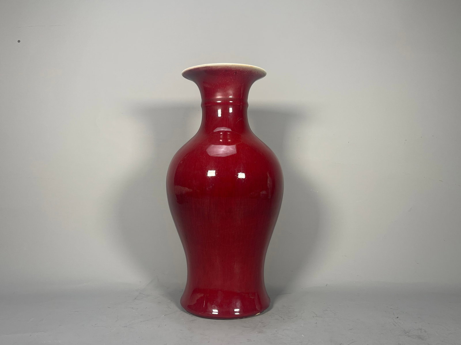 Large Antique Chinese Oxblood Red Glazed Porcelain Vase (1 of 8)