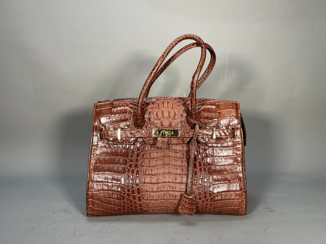 Rare Original Vintage Artesano Reptile Leather Handbag, Genuine Crocodile Skin (1 of 11)