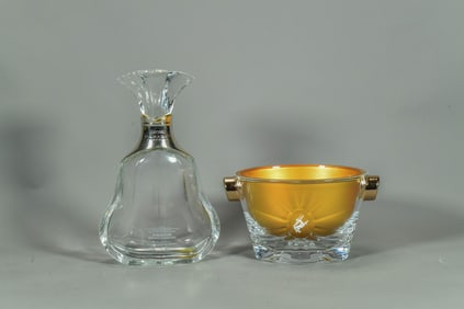 Awesome "LONG "Mark Hennessy Paradis Imperial Empty Crystal Bottle & Remy Martin Ice Bucket