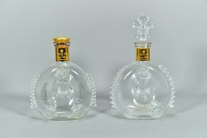 Two Fine Quality LOUIS XIII Remy-Martin Grande Champagne Cognac 750ml Crystal Empty Bottles