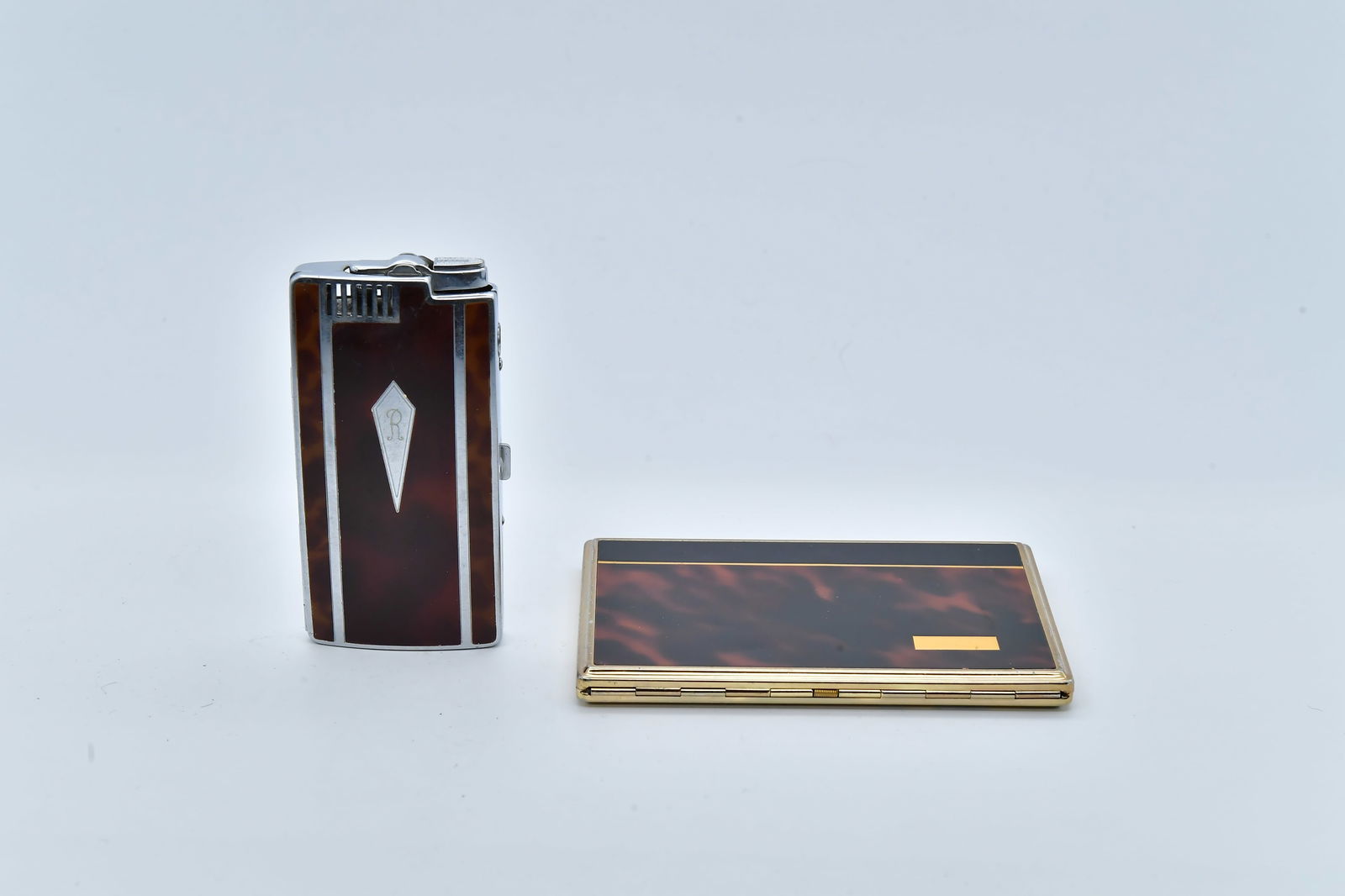 Vintage Ronson Combination Lighter Cigarette Case & Gold Plated Colibri Cigarette Case (1 of 6)