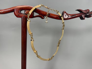 80's Vintage Christian Dior Gold Plated Necklace Equestrian Rope Links