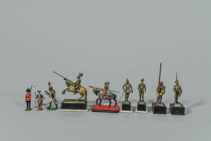 Group of 9 Vintage Toy Soldier Collectible Figures Statues
