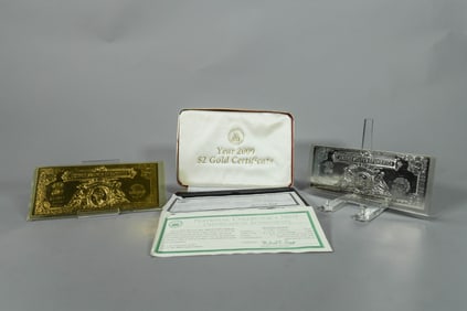 Year 2000 $2 Gold & Silver Certificate w/National Collector's Mint Certificate of Authenticity