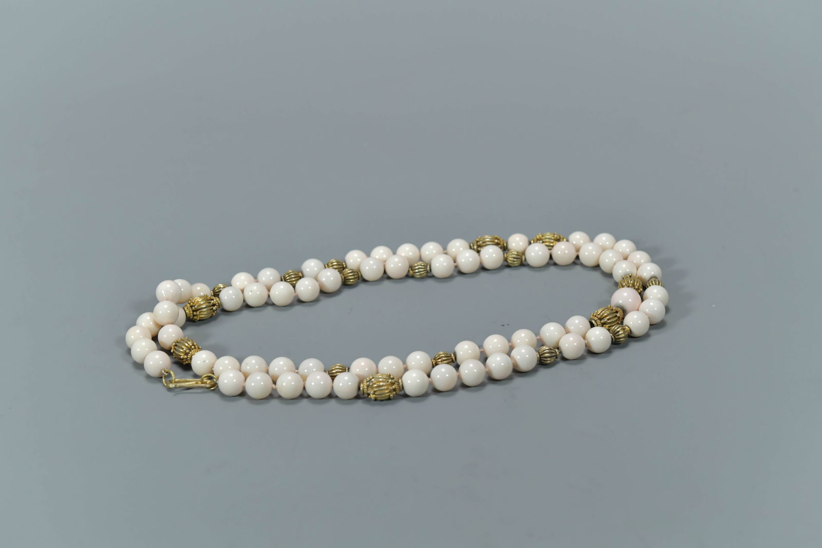 Vintage Customized Necklace w/Angel Skin Coral Beads & Silver Beads Design (1 of 11)