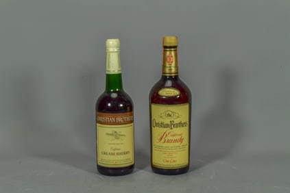 Two Bottled Christian Brothers Cream Sherry & Brandy, California, Sealed