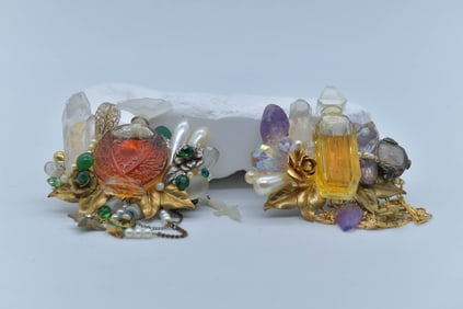 Two Vintage Artisan Hand-Made Unique Brooches w/Signed & Introduction
