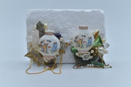 Two Vintage Artisan Hand-Made Unique Brooches w/Signed & Introduction