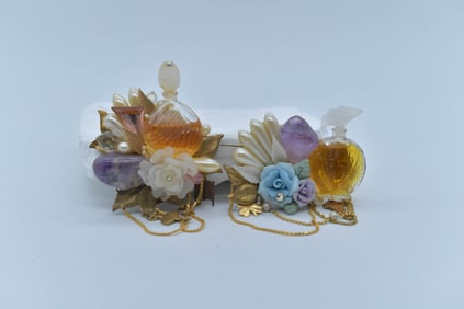 Two Vintage Artisan Hand-Made Unique Brooches w/Signed & Introduction