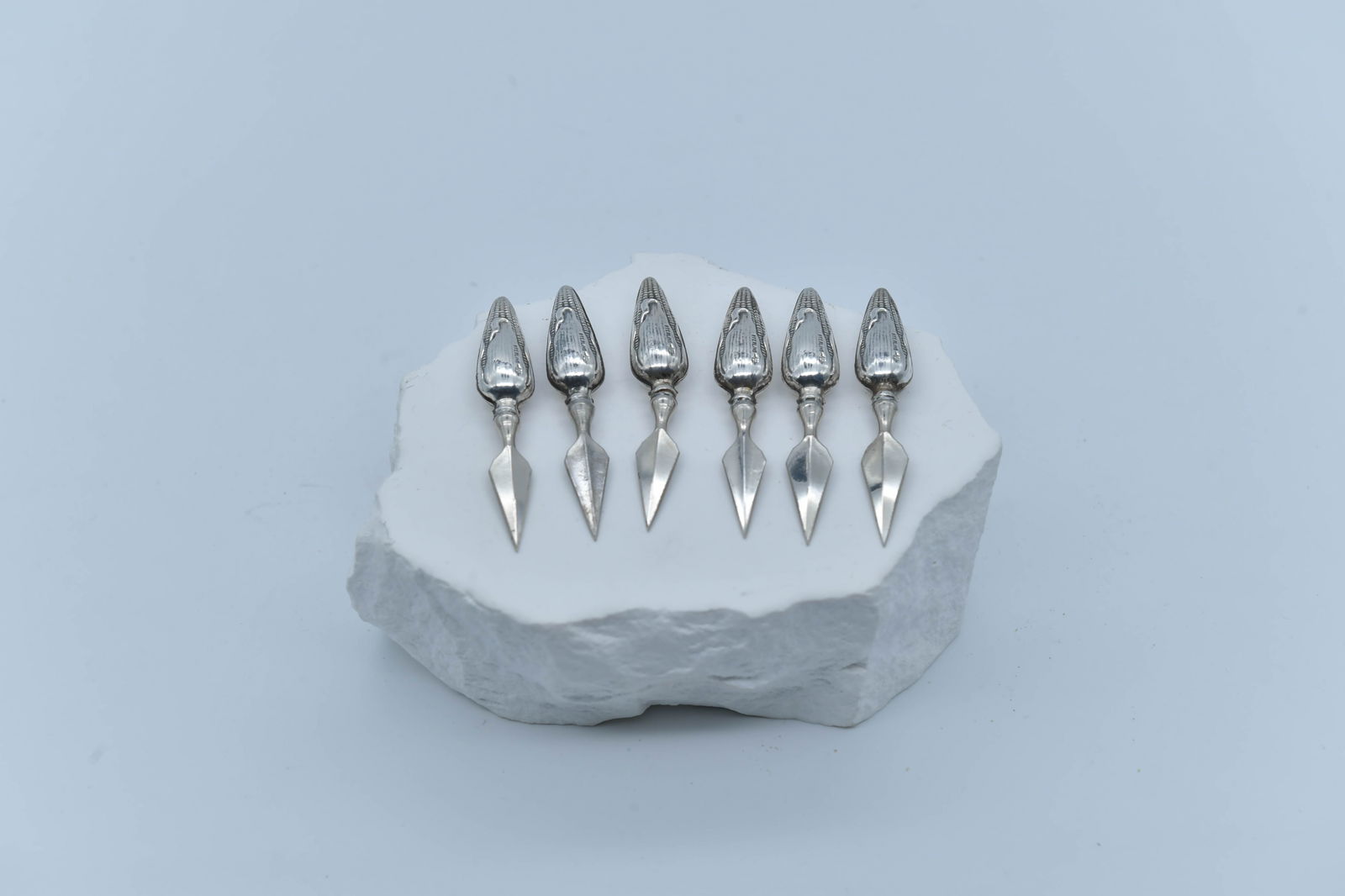 Lot of 6 Vintage Sterling Silver Corn Cob Holders, Marked (1 of 6)