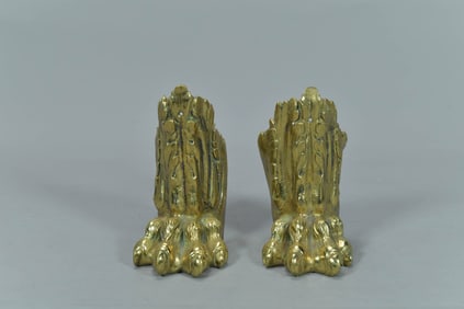 Pair of Vintage Brass Claw Foot Furniture Decorative Legs