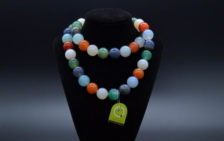 Chloe Laclau Multicolor Natural Gemstone Round Beads Necklace
