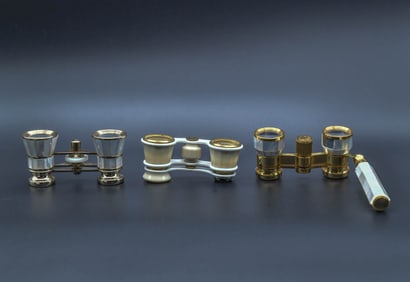 Three Deluxe Binoculars Opera Glasses