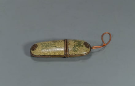 Rare Antique 19th Century Chinese Copper Shagreen Stingray Glasses Case Holder