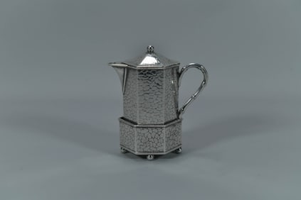 Two Vintage WMFM Silver Hexagon Footed Tea/Coffee Creamer & Sugar Bowl